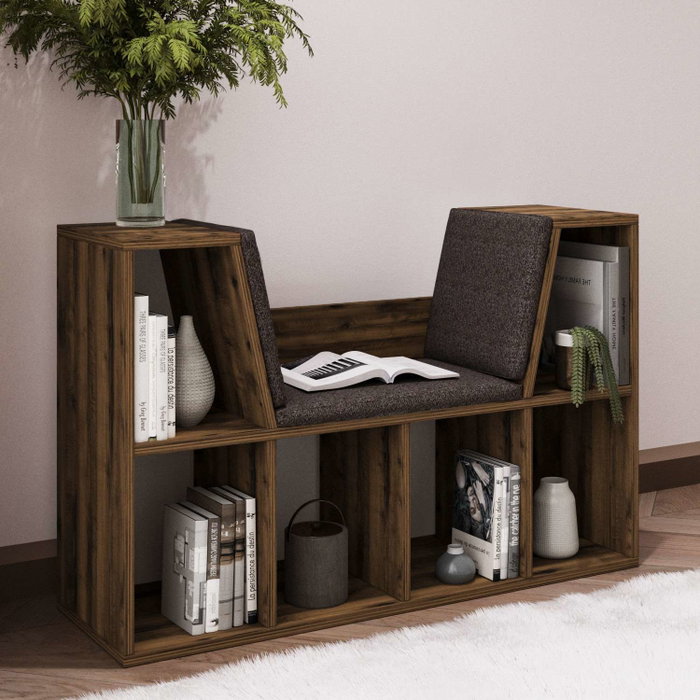 Hanah Home Estantería Livora Rustic Walnut Hanah Home Estantería Livora Rustic Walnut